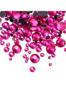 SS6, SS10, SS16, SS20 Fuchsia Hotfix Rhinestones, 1000pcs/1440pcs Per Pack, Suitable For Jewelry, Garments, Dresses, Dance Costumes, DIY Ironing, Shoes, Hats, Apparel Accessories