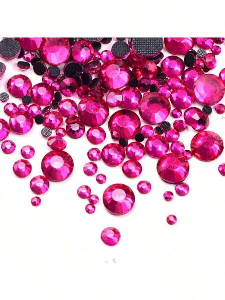 SS6, SS10, SS16, SS20 Fuchsia Hotfix Rhinestones, 1000pcs/1440pcs Per Pack, Suitable For Jewelry, Garments, Dresses, Dance Costumes, DIY Ironing, Shoes, Hats, Apparel Accessories