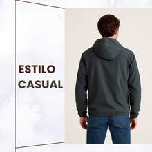 Men's Lightweight Plain Water-Repellent Windbreaker Jacket With Hood - Timbal+Halus+M - View 7