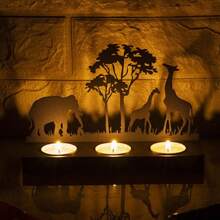 Soporte decorativo de metal para velas, candelabro de hierro forjado con corte láser, diseño lindo y elegante para velas de té, accesorios de decoración del hogar, regalo, decoración navideña, decoración de interiores/exteriores para vacaciones y Navidad, regalo de Navidad único