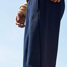 CAMEL CROWN 男士休閒針織長褲，錐形褲腿，戶外運動褲，保暖內裡暖褲 - 墨藍 - 查看 4