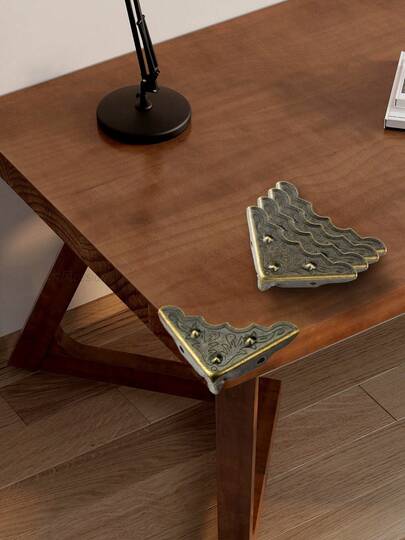 8件/4件复古仿古青铜装饰角件，橱柜门饰条，框架角保护器