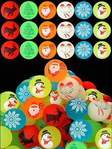 10/20 Bolinhas Saltitantes Brilhantes de Natal, Bolinhas Saltitantes Luminosas, Bolinhas Saltitantes de Borracha de 1.06-Polegadas, Pacote, Adequadas para Presentes de Jogos de Festa de Aniversário, Presentes de Natal, Lembrancinhas de Festa (Estilos Aleatórios)