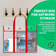 Bolsa transparente grande para documentos - Material de PVC resistente, diseño de cara frontal, convertible a mochila o de mano, adecuada para oficina, proyectos artísticos, carteles, portafolios - Profesionales, estudiantes, artistas - Disponible en rojo/azul/negro, carpeta de archivo portátil, material de PVC duradero, bolsa multiusos, tela resistente al desgarro, diseño creativo personalizado