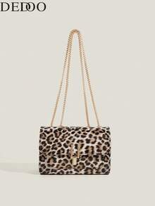 Simple Fashion Leopard Bag Female 2025 Early Autumn New Simple Western Retro Chain Shoulder Slung Small Bag. - Multicolor - View 1