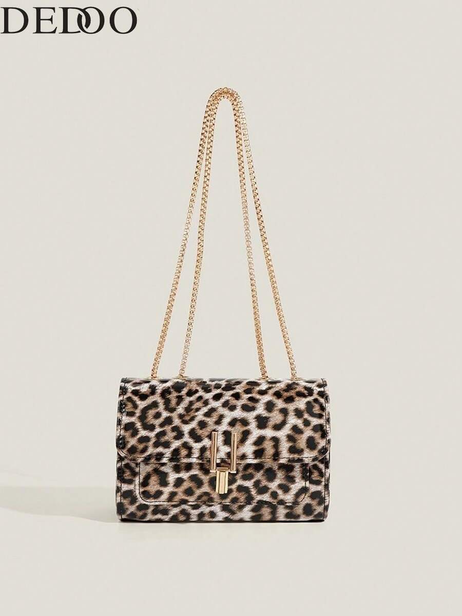 Simple Fashion Leopard Bag Female 2025 Early Autumn New Simple Western Retro Chain Shoulder Slung Small Bag. - Multicolor - View 1