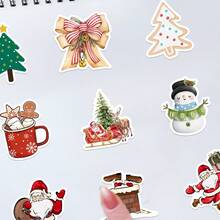50PCS Christmas Stickers Vinyl Stickers Scrapbook, Journaling, Laptop, Bumper, Skateboard, Water Bottles, Computer, Phone, Cartoon, Hard Hat, Car Stickers And Decals - Multicolor - View 5