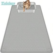 Kalolary Cat Litter Mat, Extra Large 40" X 28" Silicone Mat Litter Trapping Mat For Scatter Control, Soft On Kitty Paws, Easy To Clean (Grey) - Xám - Xem 1