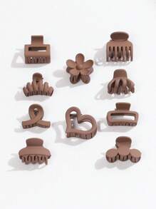 10-11个时尚纯色发夹 - 花朵和蝴蝶图案 - 耐用发夹，适合打造时尚马尾辫和发髻 - 女士和女孩的完美发饰 花朵发夹 派对爪夹 女士发饰 - 彩色 - 查看 18