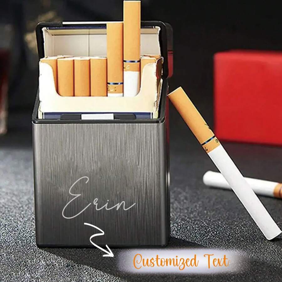Estuche de cigarrillos personalizado, estuche de cigarrillos de metal grabado personalizado, portacigarrillos, regalo de aniversario, regalo para padrino de boda, regalo para fumadores, estuche de cigarrillos, estuche de cigarrillos personalizado, estuche de cigarrillos de viaje, estuche de cigarrillos de metal, estuche de cigarrillos grabado - Multicolor - Ver 1
