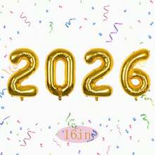 Zestaw 4 balonów foliowych z cyframi 2026, 32 cale, 2026, dekoracje imprezowe, idealne na przyjęcia urodzinowe, spotkania, rocznice, święta, imprezy plenerowe, tworzenie atmosfery, tło do zdjęć