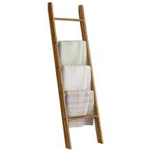 VASAGLE Blanket Ladder Decorative Farmhouse For The Living Room, 5-Tier Ladder Shelf, Ladder Rack For Storage And Decor, Honey Brown ULLS018K41 - 棕色 - 查看 6
