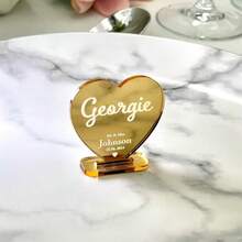 10/30/50/100/200张定制婚礼桌号卡，镜面金色亚克力材质，纪念品/回礼/座位安排，派对装饰 - 彩色 - 查看 9