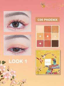 CATKIN Eyeshadow Palettes Sparkly Eyeshadow Matte And Glitter Makeup Matte Shimmer Highly Pigmented Makeup Palettes Eye Shadow 9 Colors Neutral Cosmetic Eye Shadows C06 Phoenix