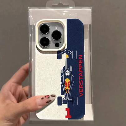 Shockproof Racing Car Element Fashion Phone Case Numeric Formula Racing Car Pattern Fashionable Phone Case, Commuter Series Case Compatible With IPhone 11, 12, 13 Pro Max, 14 Pro Max, 15 Pro Max, 16, 13, 14, 15, Plus, Pro, Max, Mini. Suitable For Fashionable Self, Gifts For Friends And Family, Birthday, Anniversary Gift