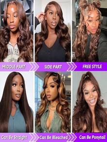 Wear And Go Chocolate Brown Body Wave Lace Front Wig Glueless Brazilian Brown 13x4 Lace Frontal Wigs For Women Human Hair Preplucked