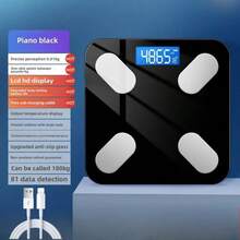 RAF Báscula electrónica de peso corporal recargable Bluetooth, batería de litio de 150mAh, báscula digital de peso corporal con pantalla LCD de vidrio templado, báscula electrónica de precisión para adultos, báscula de peso Bluetooth para salud corporal - Multicolor - Ver 7