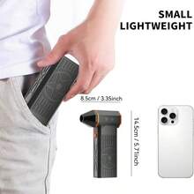 300,000RPM High-Speed Strong Airflow Turbo Jet Fan, Knob-Style Speed Adjustment, Suitable For Dusting, Snow Blowing, Leaf Blowing On Computers, Cars, Etc., Rechargeable 8000mAh Battery