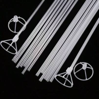 10pcs Transparent Balloon Holders, Balloon Stands For Wedding, Birthday, Party, Anniversary, Christmas Party, DIY Bouquet, Balloon Arch Decor, Easter Gifts