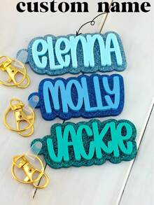 Custom Backpack Keychain Name Tag, Acrylic Keychain Personalized Diaper Bag Tag Lunch Box Tag Kid Backpack Tag For Kids - Multicolor - View 8