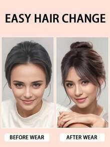 Women'S Synthetic Bangs Wig, Natural Eight-Sided Bangs, 8 Inches Black Brown Daily Wear Natural Fluffy For Women, Suitable For Party And Daily Use, Women'S Hair Accessories, Hair Clips., Hair Styling Kit, Hair Tool Kit, Home Beauty Women Accessory Gifts