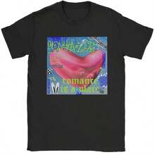 Men Fontaines DC Romance Album Tour T-Shirts  Cotton Tops Summer Short Sleeves T Shirt O Neck Hippie Custom DIY Tshirt Plus Size - 黑色 - 查看 1