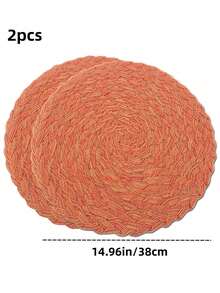 Round Woven Placemats 15 Inch Set Of 4 Bohemian Woven Washable Kitchen Table Placemats For Family Gatherings, Wedding Parties