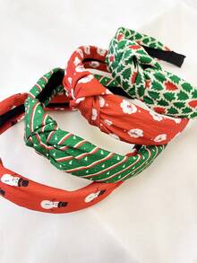 4pcs/Set Women's Santa Claus, Snowman, Christmas Tree Fabric Headbands, Sweet Headwear For Daily Use And Christmas Holiday, Hairband For Women, Autumn Outfits, Hair Hoop ,Christmas Decorations Home Holiday Essential
