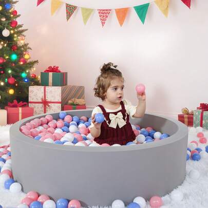 Foam Ball Pit For Toddlers - Soft Memory Sponge Baby Playpen For Indoor & Outdoor Fun - Kids Play Ball Pool - Ideal Gift For Boys & Girls