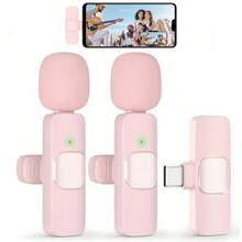 Kabellose Clip-On Lavalier-Mikrofon für iPhone iPad Android - USB-C kabellos Plug & Play Mikrofon mit Geräuschunterdrückung, aufladbarer Batterie & Schaumstoffabdeckung für Live-Streaming Interviews Aufnahmen, Interview Zubehör | Kompaktes Design | Weiche Abdeckung enthalten, Kabellose Ansteckmikrofon, Omnidirektionales kabelloses Clip-On Lavalier-Mikrofonsystem - Einfaches Aufnahme, USB-C, USB-Aufladung, für Streaming und Videokonferenzen kompatibel mit iPhone Android Handy für Sommerurlaub, Audio/Video Aufnahmen, Interviews, Gaming & Live-Streaming Mini-Mikrofon Mic