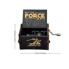 StarWars Stern Wars Holz-Geschnitzte Spieluhr, Holz-Samurai-Schnitzerei, bemalte Spieluhr, Geschenk zum Kindertag, Anime-Zubehör, Fan-Gedenkgeschenk, Geschenk für Tochter, Sohn, Freund, Klassenkameraden, Geburtstagsgeschenk, exquisites Geschenk, Heimdekoration, Raumdekoration, Partydekoration, kleines Hängegeschenk, Spieluhr, Halloween, Weihnachtsgeschenk