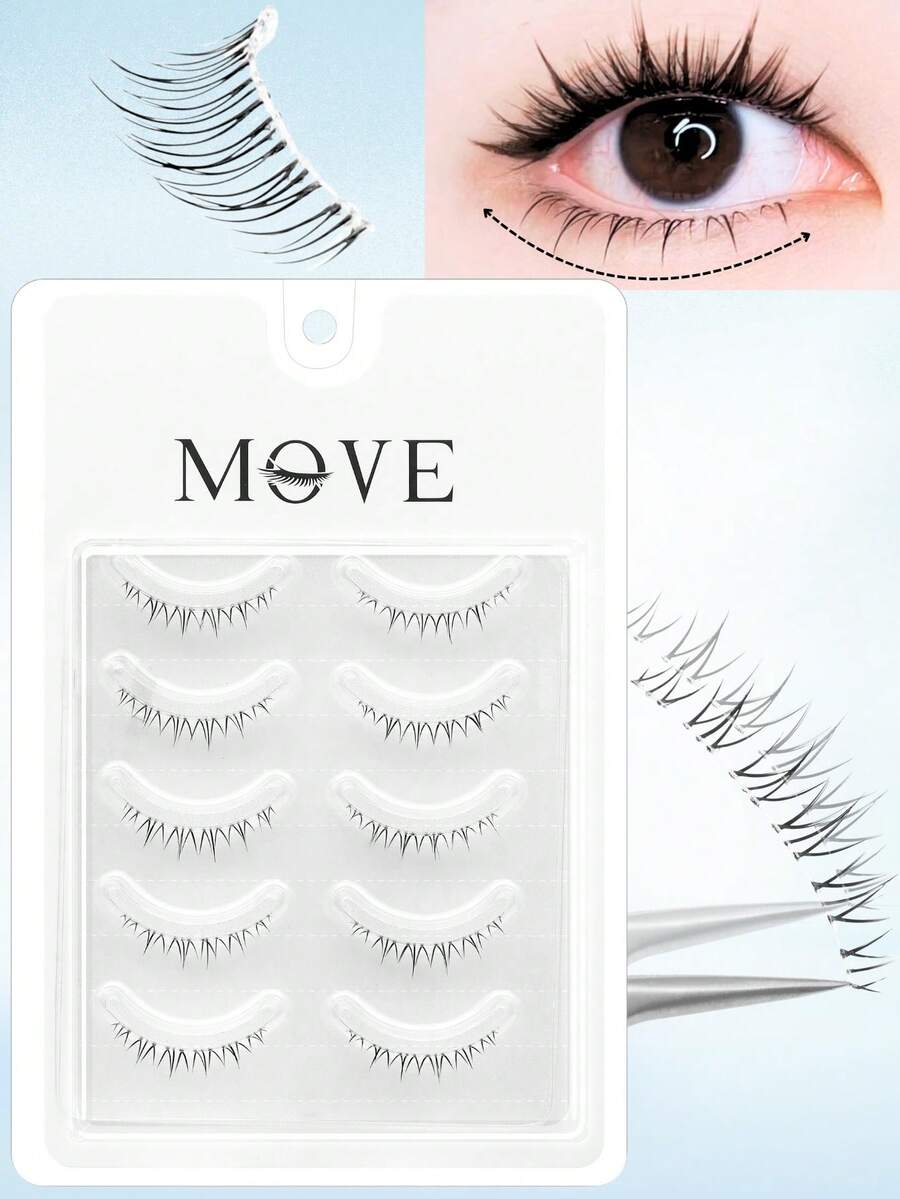 5 Pairs Of Fairy Lower Eyelashes, Cartoon Devil Style Natural Appearance False Eyelashes Lower Eyelashes, Cat Eyelashes, Increase Eye Length Natural False Eyelashes, Daily Travel Essential, Charming Eye Makeup Suitable For Cosplay Beginners And Special Activities.