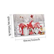 1pc, Framed Wall Art, Christmas Gnomes In Snowy Landscape, Three Festive Gnomes Wearing Red Hats And Scarves, Holding A Lantern And Surrounded By Snow-Covered Trees And Birds, Canvas Wall Art For Living Room, Bedroom, Bathroom, Study Room, Dining Room, Office, Wooden Wall Art Decor, Ideal Gift - 彩色 - 查看 10