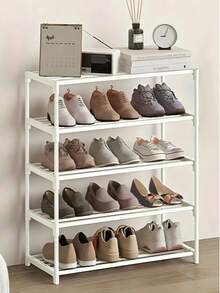 2 层节省空间的鞋架 - 耐用的金属和塑料多功能储物架，用于存放鞋子、靴子、珠宝、手表 - 坚固紧凑的设计，适用于入口、壁橱、小空间、鞋子收纳整理器 1 件多层鞋架、床下鞋架、鞋子收纳架、易于存放和整理家用鞋子、多功能储物架、节省空间的鞋架、大容量车库鞋架，适用于卧室、走廊，可容纳 2 双大鞋或 3 双小鞋