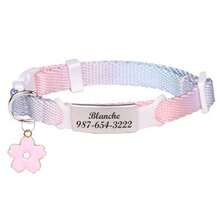 1pc Customized Gradient Colorful Cat Collar, Nylon Material Cat Collar, Can Customize Pet Name, Contact Info, Address, Anti-Lost Engraved Pet Collar, Suitable For Medium & Small Cats - Multicolor - View 11