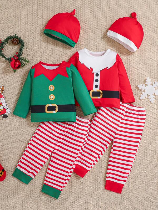 European & American Infant & Toddler Boys' Christmas Themed Outfit Set, Customized Development