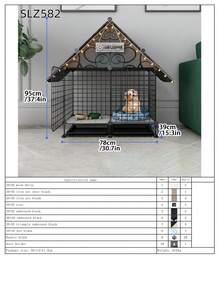 Indoor Dog Cage With Separate Litter Box For Small/Medium Dogs, Corgi & Teddy Pet Dog Kennel Fence - Multicolor - View 30