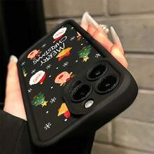 Christmas Tree And Santa Claus Print Phone Case Compatible With Iphone 18 Pro Max 17 16 15 14 13 12 11 Pro Max XS XR X 7 8 Plus 16E Shockproof Soft Cover - 1 - View 4