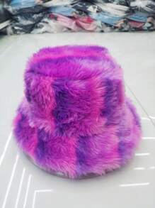 1pc Y2K Women's Thick Warm Fluffy Multicolor Bucket Hat, Suitable For Daily Wear, School Winter Fall Winter Outfits - Multicolor - View 17