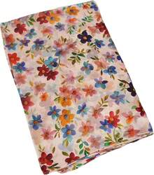 100% Mulberry Silk Scarf For Women Lightweight Long Scarves Beach Wraps Cover Up -Travel Photography Scarfhalloween - .色彩繽紛的花卉粉紅色背景 - 查看 10
