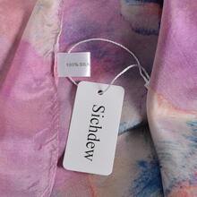 100% Mulberry Silk Scarf For Women Lightweight Long Scarves Beach Wraps Cover Up -Travel Photography Scarfhalloween - 紫色粉紅色 - 查看 6