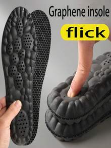 1 Pair Graphene Insoles, Odor-Resistant, Massage, Shock-Absorbing, Comfortable, Breathable, High Elastic Support, Unisex - Graphene Insoles - View 3