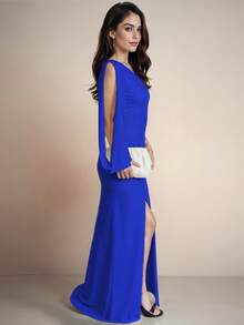 Women Long Dresses - Blue - View 4