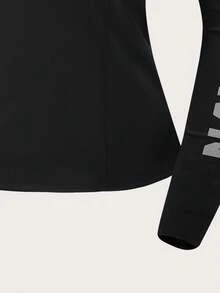 Camiseta de Manga Longa para Treino Essencial de Outono - Feminina, Tecido Macio com Elasticidade 4 Vias, Secagem Rápida e Respirável, Top Leve para Ioga e Corrida, Camiseta Casual Sólida de Academia para o Outono, Ajuste Solto/Regular, Punhos com Orifício para o Polegar