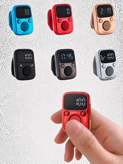1pc Electronic Ring Counter Decor, Electronic Rosary, LED Luminous Display Counter/Time, Suitable For Daily Counting, Prayer Counting