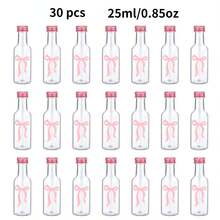 30/5/1pc 25ML-50ML Mini Plastic Liquor Bottle,Empty Bottles With Cap,Elegant Floral Decor Bottles, Can Be Used To Fill A Variety Of Liquids,Dried Blooms Decorative, Suitable For Putting In The Bag To Take Out Travelling,Weddings,Events Gift,Gatherings,Party,Birthday,Outdoor.