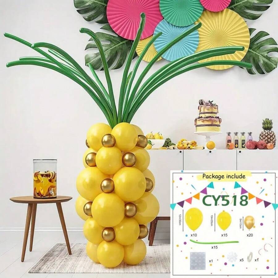 67 piezas Globos de látex con forma de piña, adecuados para fiestas de cumpleaños