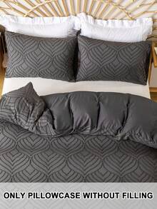 1pc/2pcs/4pcs Cozy Tufted Microfiber Pillow Cover Set (Pillow Inner Not Included), Soft & Comfortable, Suitable For All Seasons Christmas Gift - Dark Grey - View 2