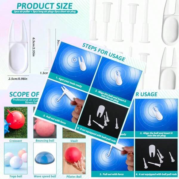 12 Pcs Yoga Ball Fitness Exercise Ball Air Stopper Plug Pin Adapter Kit For Use With Inflatable Fitness Balls Exercise Equipment And Pool Floats Durable Replacement Plug Set For Secure Air Retention And Easy Maintenance