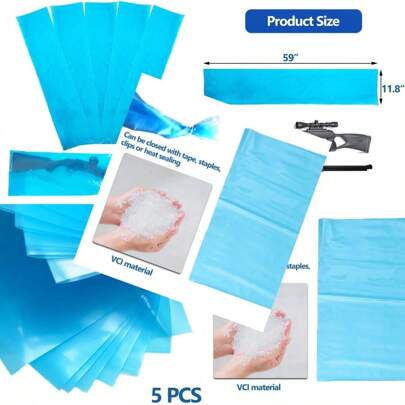 Rifle Storage Packing Bag 11.8" X 59" VCI Firearm Rust Preventative Protector AntiCorrosion 5 Pcs 11.8" X 59"